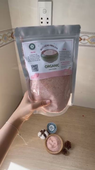 Muối Hồng Himalaya Organic 1Kg - Muối Hồng Himalaya Ngâm Chân Thải Độc Dạng Mịn Và Hạt