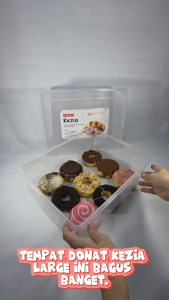 2 pcs Tempat Donat Tinggi / Tempat Donat KEZIA Large / Kotak Roti / Tempat Roti / Tempat Makanan