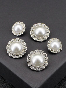 round Metal Button Simple Versatile Womens Clothing Pearl Decorative Shirt Sweater Hand Sewn Closure Fashionable DIY Accessory