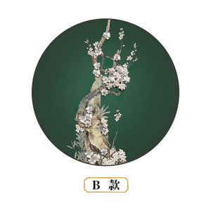 Red Wind New Chinese Style Entrance Decorative Painting Plum Blossom Restaurant Celebration round Hanging Artwork Hotel Sample Room