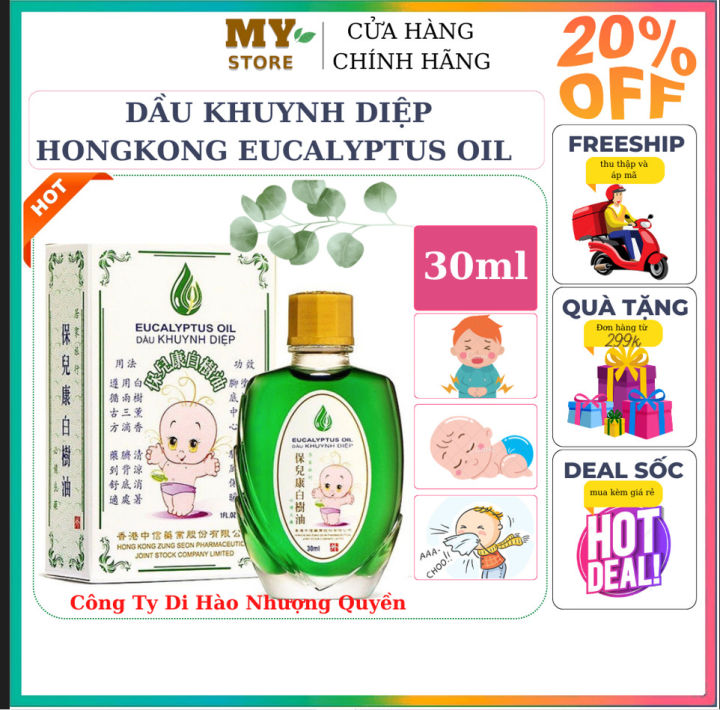 (Chính Hãng) Dầu Khuynh Diệp Hồng Kông Eucalyptus Oil 30ml