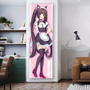 VIKAMA Vertical Cat Maid Treo Tường Tấm Thảm Trang Trí Bằng Vải Polyester Phong Cách Truyện Tranh Cho Phòng Ký Túc Xá Hình Ảnh Vải Treo Chống Nước