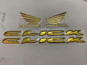 Bộ tem nổi Honda Click Thái 2018 màu crôm vàng hàng nhập thái chất lượng cao dành trang trí riêng cho dòng xe này tem nổi màu sắc cực đẹp và bềngiá bán cực tốt bán lẻ như bán sỉ Liên hệ gặp hải