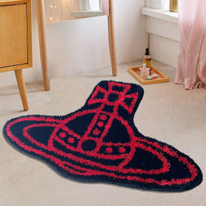 Trendy DDD Vivian Flocking Carpet Saturn Shaped Bathroom Mat Bedroom Cute Planet Foot Mat Cartoon Animation Style Home Use