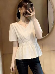 Slimming Waist Shaping Summer White Blouse