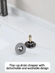 Pop-Up Bounce Core For Basin Drain Copper Hair Catcher Sink Strainer Stopper Odor & Insect Prevention Anti-Clog Detachable High Drainage Capacity