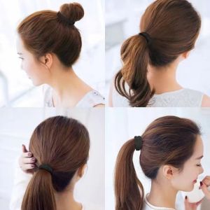50/100PCS Women Girls black Nylon Elastic Hair Bands Ponytail Hold Small Hair Tie Rubber Bands Scrunchie Hair Accessories