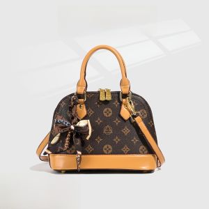 Fashionable Shell Handbag Womens Crossbody Shoulder Bag Small PU Leather Printed Bag Casual Youth Summer Trend Handbag