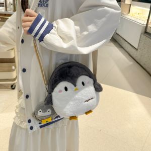 XIAOCHAOXIU | Cute Girls Plush Penguin Bag Crossbody Shoulder
