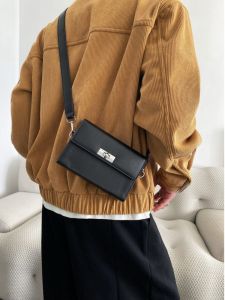 Túi Đeo Chéo Nam Thời Trang Khóa Kéo Thiết Kế Hộp Vuông Nhỏ Túi Đeo Vai Đơn Túi Đựng Đồ Dùng Thể Thao Mềm Màu Trơn