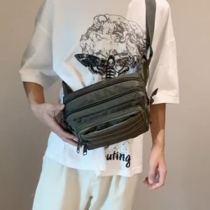 กระเป๋าคาดเอว 6 ซิป ผ้าร่ม กระเป๋ากันน้ำ ผู้หญิง ชุด 6