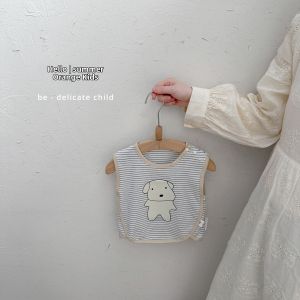 Cute Cartoon & Denim Mixed Boys Vest Set Light Summer Wear
