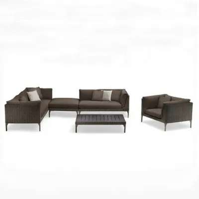 Waterproof and Sunproof | Living Room Wicker Chair Single Double Three Person Outdoor Courtyard Rattan Style Sofa Set