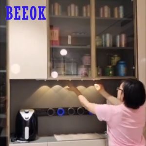 3 Color Dimming Night light Wireless Smart Metal Casing Ultra Slim Motion Sensor Cabinet Spotlight LED Strip USB Rechargeable