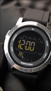 NORTH EDGE Luxury Alloy Case Outdoor Sports Men‘s Watch 50M Waterproof Dual Time Alarm Pedometer Calories Countdown APOLLO Watch For Men