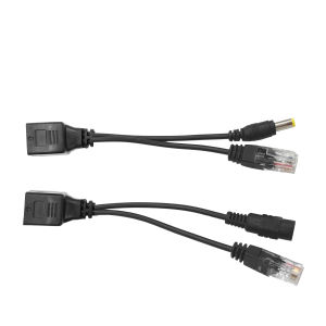 1 Cặp Cáp POE Cấp Nguồn Qua Ethernet RJ45 Bộ Chia Cổng Cấp Nguồn 12-48V Cho Camera IP