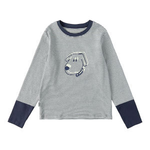 KECHU | Girls Striped Leisure Top with Puppy Print Long Sleeve