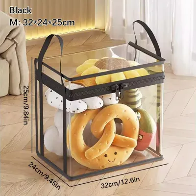 Transparent Visible Doll Storage Bag Large Capacity With Zipper Handle Organizer Box Moisture-proof Stackable