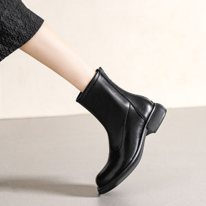2023 Autumn and Winter New plus Size Womens Boots 41-43 Stretch Thin Boots Short Boots Flat Martens Boots Slim Looking Ankle Boots Trendy