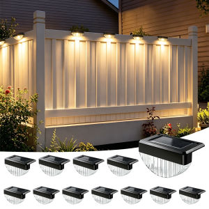 Solar Deck Lights Outdoor 8/16 Pack Solar Step Light Waterproof Fence Lights for Patio Stairs Post Pathway Porch Driveway Yard