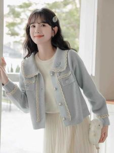 Lace Embroider Classic Style Knitting Cardigan Womens Spring & Fall New Arrival Short Mori Style Small Sweater Outwear Womens Top