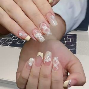 ผลิตภัณฑ์ใหม่ทำเล็บ เล็บปลอมยาว Z288 เล็บโบว์แฟชั่น(24 ชิ้นต่อกล่อง)