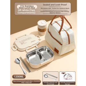 Insulated Microwavable Meal Box With Compartments