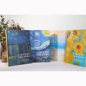 16k Van Gogh Hardbound Spiral Thick Big Notebook Sheets 302 Watercolor Loose Notebook Gift School Supplies