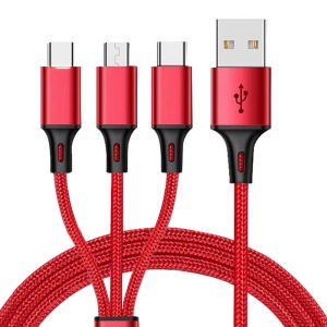 3 In 1 Charging Cable USB Type C Charger Cord 1.2M/2M/3M MultiPort Micro Cable For iPhone 15 14 Pro Max Samsung Galaxy Xiaomi 12