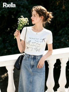 puella | Slim Short Sleeve Flattering Straight Shoulder Seductive Style T-Shirt