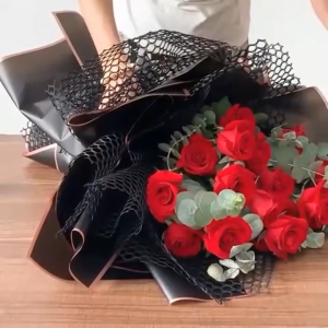 Golden Border Rose Half Transparent Gift Packing Florist Bouquet Wrapping Material Flower