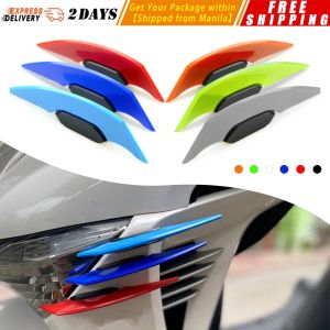 【1 Pair】Motorcycle Electric Car Decorative Body Sticker Claw-Shaped Fixed Wind Wing Anti-Collision Protection Pad Universal Accessories Universal Motorcycle Scooter E-bike Wind Stabilizer Modification Accessories Windbreaker Decoration For Vespa NIU YAMAH