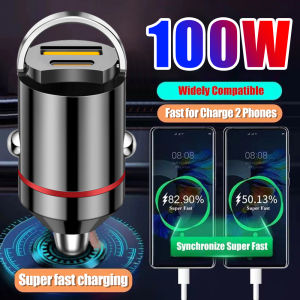 Mini 100W Pd QC Nhẫn kéo sạc xe hơi Nhanh Chóng Sạc USB C Bộ chuyển đổi đầu sạc điện thoại cho xe hơi Cho iPhone 13 12 Xiaomi Samsung Huawei