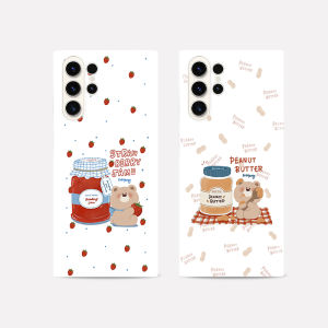 Peanut Bear Full Cover Protection Phone Case for Samsung S25Ultra S24+ S23Plus Cute Korean Style Girls Hard Shell Anti-Fall
