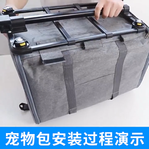 Pet Trolley Stroller Foldable Sling Bag Dog Cat Carrier Travel Portable Bag with detachable 4-wheel Folding Trolley