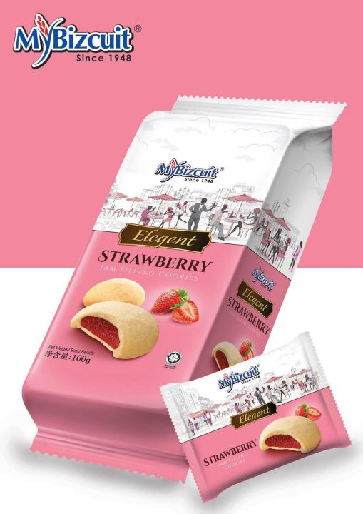 CP01 Strawberry Jam Filling Cookies 100G Lazada
