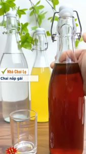 Chai Thủy Tinh Có Nắp Cài Gài 250Ml 500Ml 1L 1000Ml Dáng Bầu Kín Hơi🍀 Lọ Thủy Tinh Nút Cài Nhựa Kiểu Ý Nhập Khẩu