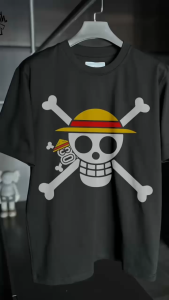 KINGS KAOS ONE PIECE VIRAL PRIA WANITA KERAH CREW NECK HITAM KATUN 24S