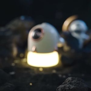 Alarm Clock Night Light Rocket-Shape Rechargeable Night Light Cute Cartoon Night Light Multifunctional Alarm Clock For Home