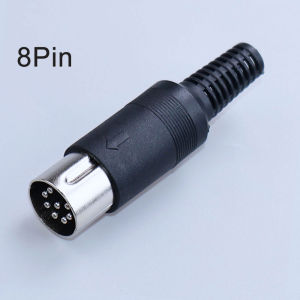 3/4/5/6/7/8 Pin DIN Male Female Plug with Plastic Handle and Female Receptacle Housing Panel Mount Chassis Connector Soldering