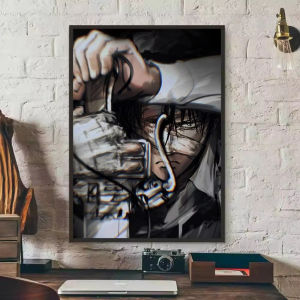 Bandai | 5D DIY Diamond Painting Kit Levi Ackerman Attack on Titan Anime Art Full Drill Mosaic Wall Decor Craft Kit Home Gift Frameless
