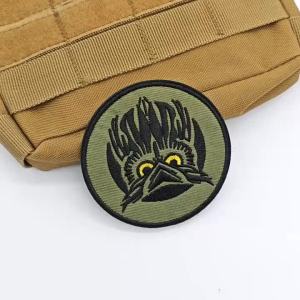 Tactical Owl with Yellow Eyes Embroidered Patch Hook & Loop OD Green Morale Badge DIY for Backpack Jacket Jean Vest Hat Outdoor
