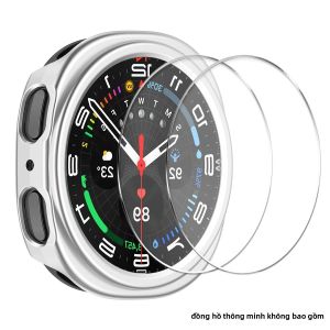 Ốp Bảo Vệ Toàn Diện Bằng Nhựa PC Cho Samsung Galaxy Watch 8/9 40mm 44mm Kèm Miếng Dán Bảo Vệ Màn Hình Kính Tương Thích Với Mẫu Classic