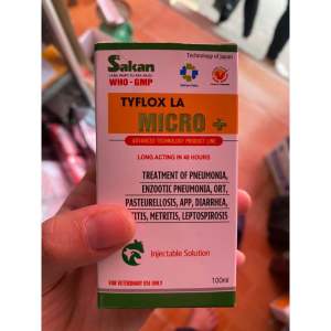 TYFLOX LA MICRO+ (20100ml) sakan hen khẹc viêm phổi thương hàn cho vật nuôi