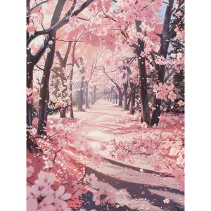 Cherry Blossom Forest Nature Landscape Jigsaw Puzzle 500 1000 1200 2000pcs For Adults Family Cognitive Training Mind Game Toy