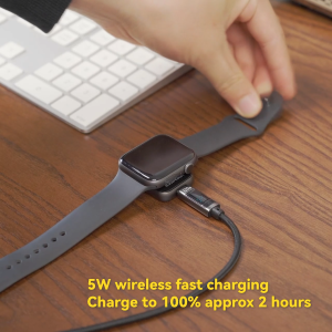 Essager 5W Apple Watch Wireless Chargers Type-C Lightning Dual Interface Fast Charging Portable Type C +Lightning Two port Wireless Charging Device For iWatch Apple Watch 2-11 Series SE Series Ultra Series Quick Charge Wireless Chargers