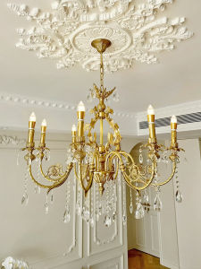 MIYUN | Vintage Retro European-Style Crystal Chandelier Brass
