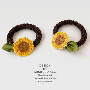 สไตล์เกาหลี ที่คาดผมดอกทานตะวันสําหรับผู้หญิง เรียบหรู ยืดได้ ที่คาดผมแฟชั่นอบสดเครื่องประดับผมโดย Michugo