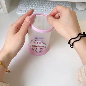 กระปุกใส่ดินสอ กล่องใส่ปากกา DIY ลายน่ารัก ประกอบเอง ทรงกลม ขนาดเล็ก จัดเก็บเครื่องเขียน นักเรียน อุปกรณ์การเรียน คละลาย