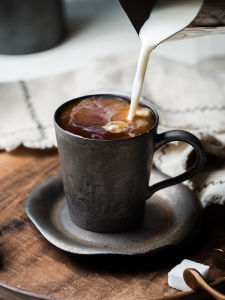 OMK Japanese Style Faux Rust Design 130ML Ceramics Coffee Cup Set and Saucer